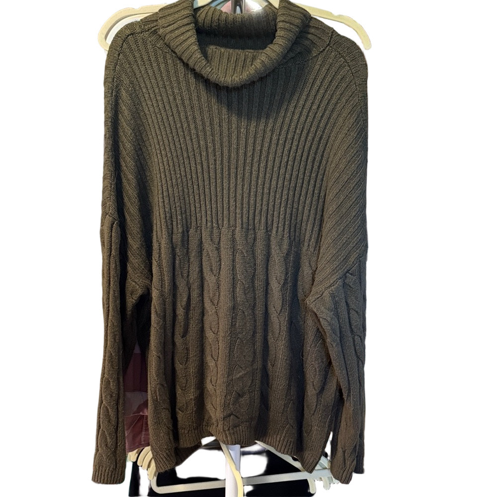 ⭐️⭐️$5   SHEIN Dark Olive‎ Ribbed Turtleneck Sweater